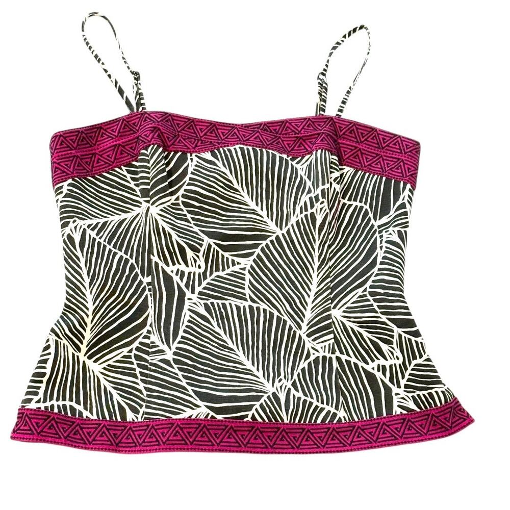 WHBM Corset Top - Pink White Black - Removable Adjustable Straps - Size 4